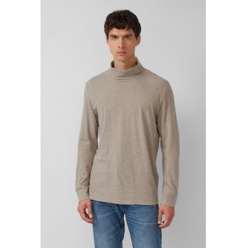 Bluza uni de bumbac cu guler inalt