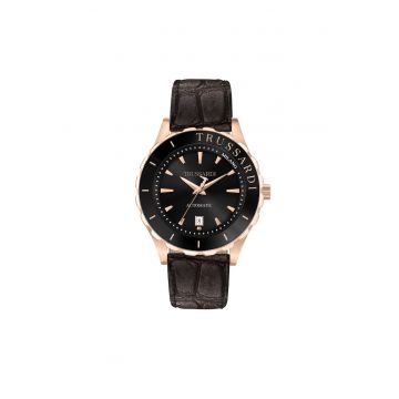 Ceas bărbați  T-Logo - mecanism automat - inox - piele naturală - 43mm