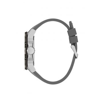 Ceas barbatesc  CONTENDER - Quartz - curea silicon gri - rezistenta apa 5 ATM - 46mm