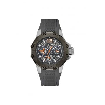 Ceas barbatesc  CONTENDER - Quartz - curea silicon gri - rezistenta apa 5 ATM - 46mm