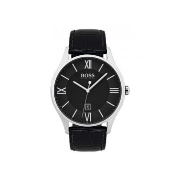 Ceas Barbati  Governor - quartz - inox - piele naturala - 43mm