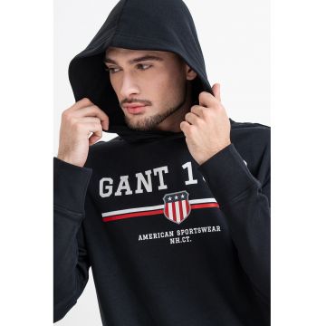 Hanorac cu imprimeu logo - Alb/Negru