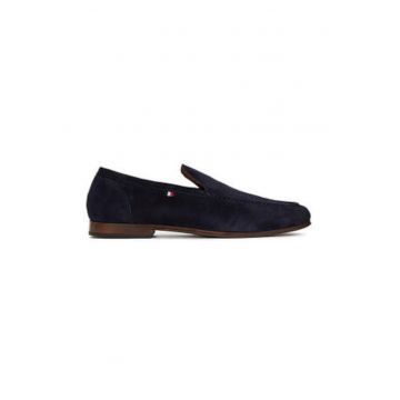 Mocasini barbati -  piele intoarsa - negru - elegant