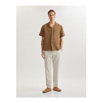 Pantaloni chino din amestec de in