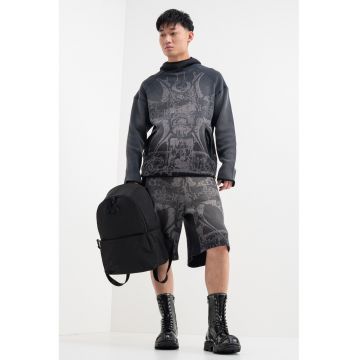 Pantaloni scurti cu talie elastica si imprimeu