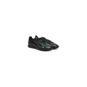 Pantofi de fotbal barbati  piele ecologica - negru/verde