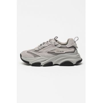 Pantofi sport wedge cu piele intoarsa Possess