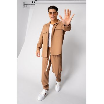 Set Camasa cu buzunare si pantalon lung Beige III 18738