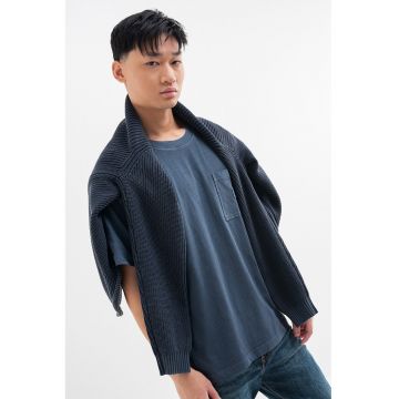 Tricou de bumbac cu buzuar pe piept