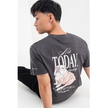 Tricou de bumbac cu imprimeu pe spate