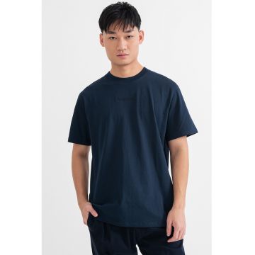 Tricou de bumbac cu logo brodat