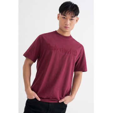 Tricou de bumbac cu logo brodat