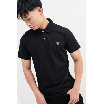 Tricou polo din amestec de bumbac cu logo discret