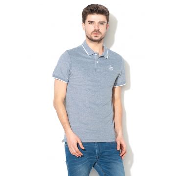 Tricou polo din bumbac cu logo brodat Nate