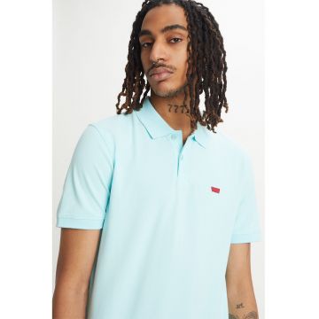 Tricou polo slim fit Housemark - Albastru glaciar