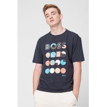 Tricou relaxed fit cu imprimeu logo contrastant