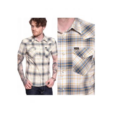 Camisa barbati -  SS Western - 100% bumbac - multicolor - M - Alb/Negru