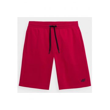 Pantaloni scurti sport pentru barbati -  4FSS23TSHOM156 - Bumbac/Poliester - Rosu