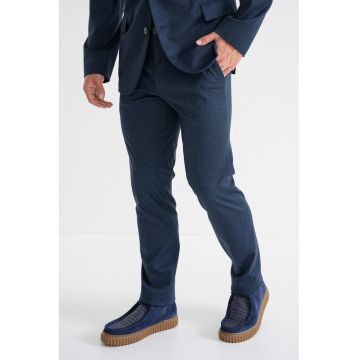 Pantaloni uni regular fit - Albastru inchis