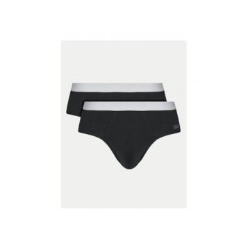 Set 2 slipuri barbati -  304685149 - Bumbac - Negru