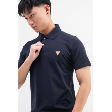 Tricou polo din amestec de bumbac cu logo discret