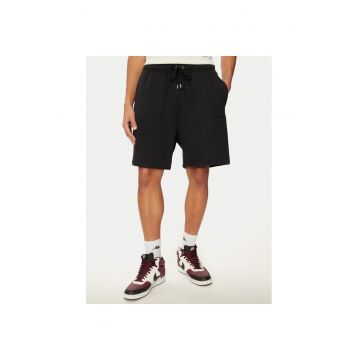Pantaloni scurti barbati -  304896750 - Bumbac - Negru - Negru