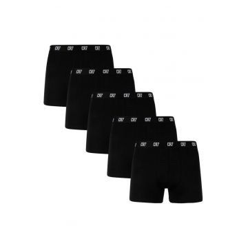 Set 5 perechi boxeri barbati  Bumbac/Elastan - Negru.