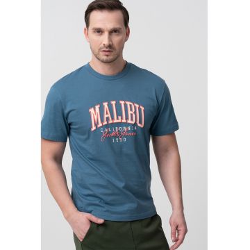 Tricou cu decolteu la baza gatului si imprimeu text