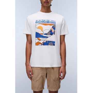 Tricou cu imprimeu grafic si logo