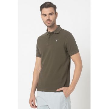Tricou polo din material pique cu logo brodat