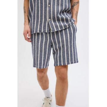 Pantaloni scurti din amestec de bumbac organic - Alb/Bleumarin