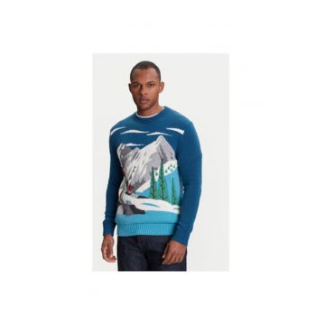 Pulover barbati  1244K108S - Lana/Nylon - S INTL - Bleumarin