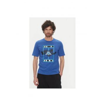 Tricou barbati  351U8JW - Bumbac - Albastru