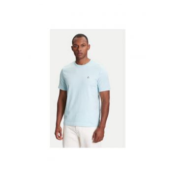 Tricou barbati  3MI5J1AF7 - Bumbac - Albastru deschis