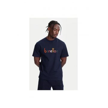 Tricou barbati  3MI6U109O - Bumbac organic - Bleumarin