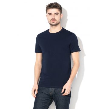Tricou de bumbac cu decolteu la baza gatului