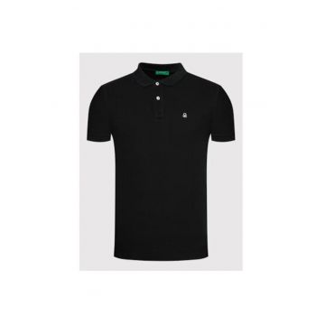 Tricou polo barbati  3089J3179 - Bumbac organic - XS INTL - Negru