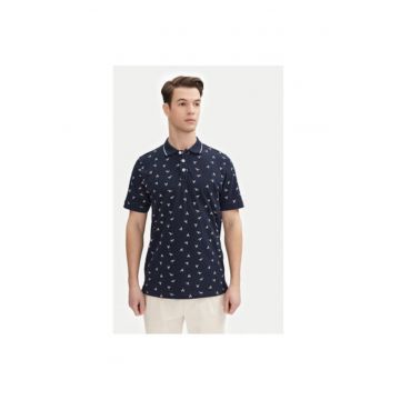 Tricou polo barbati  INLOBSTER 41-155 - Bumbac - Bleumarin