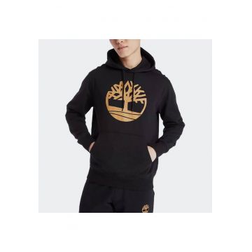 Hanorac sport barbati -  croiala regulata - gluga cu snur - negru - bumbac 85%