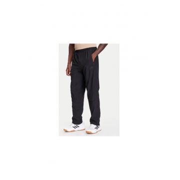 Pantaloni de trening din poliester cu logo si fermoar
