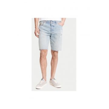 Pantaloni scurti din denim barbati  36512-0257 - Bumbac - Albastru