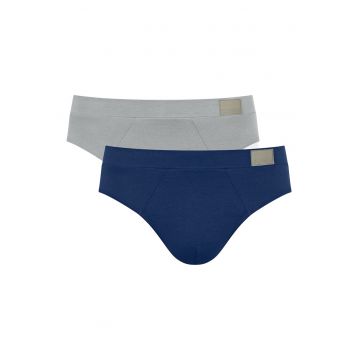 Set lenjerie intima barbati -  95% bumbac - Gri - albastru