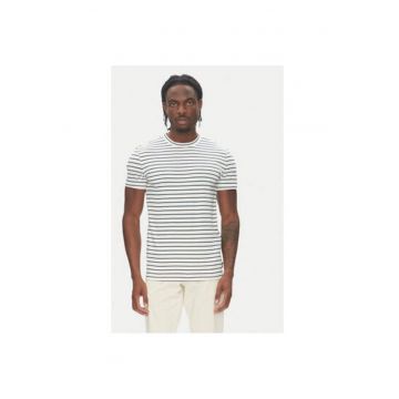 Tricou barbati  1016496 - Bumbac - Bej/Bleumarin