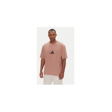 Tricou cu maneci cazute si imprimeu logo