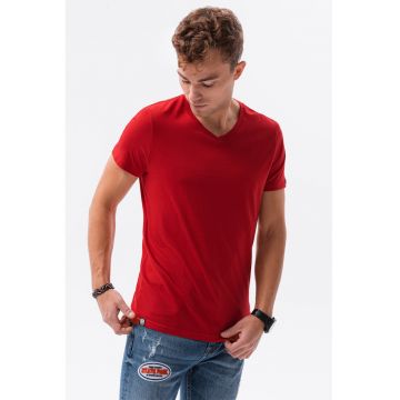 Tricou de bumbac cu decolteu in V