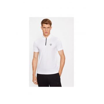 Tricou Polo barbati Ea7 Emporio Armani - 8NPF13 PJRGZ - Viscoza/Poliamida - Alb