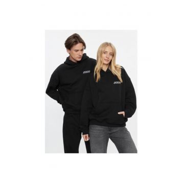 Bluza unisex  Basic Hoodie - Bumbac/Poliester - Negru