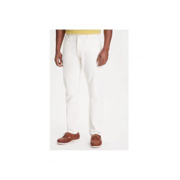 Pantaloni barbati  4RZVUE01W - Bumbac - Ecru