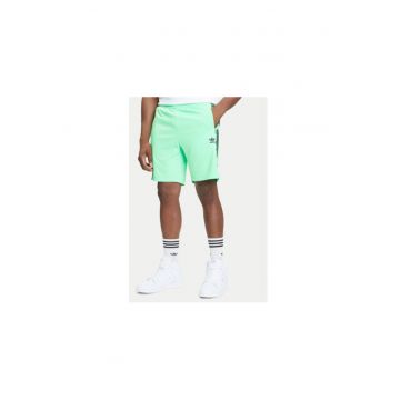 Pantaloni scurti din poliester cu logo lateral contrastant