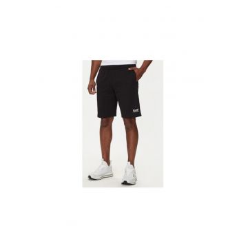 Pantaloni scurti sport barbati Ea7 Emporio Armani - 8NPS65 PJVRZ - Bumbac - Negru